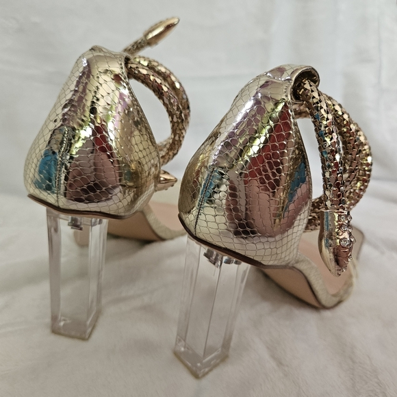 Fashion Nova Gold Snake Wrap Heels - Picture 3 of 3